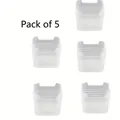 Set di 5 contenitori in plastica bianca traslucida per la porta laterale del frigorifero - 5 Pezzi