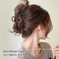 Matte dark brown 8.5cm large shark hair claw clip for elegant women styling - 8.5cm / Dark Coffee