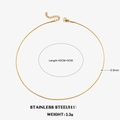 Minimalist gold stainless steel snake chain necklace with 0.9mm diameter and lobster clasp - 0.9mm-40+5cm / Gold