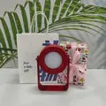 Portable telescopic folding lantern night light in red with USB charging and touch control - Blue Bag + Cupid Gift Wrap / Red