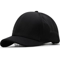 Zwarte mesh baseballpet met korte rand en ademende stof voor buitensporten in de zomer - Zwart
