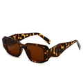Fashionable tortoise shell irregular square sunglasses with retro geometric thick frames - Tortoiseshell Frame Tea Lens