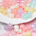 Macro view of iridescent unicorn-shaped acrylic beads for DIY jewelry and crafts - Jelly Unicorn Shape Mixed Colors