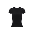 Slim fit black crew neck short sleeve sports t-shirt in premium stretch fabric - L / Black