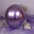 Single metallic purple latex balloon with mirror finish for elegant party decoration - Metallic Purple - Extra Large