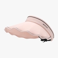 Damen UV-Schutz Sonnenblende in Rosa mit Wellenrand und schwarzem Besatz - Rosa
