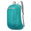 Foldable cyan outdoor backpack with lightweight tear-resistant nylon and gray straps - Lake Blue