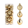 Goldene Weihnachtskugeln im 24er-Set mit Glitzer-, Matt- und Glanzoberflächen - 3cm / 24 Stück Packung / Gold