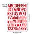1.5 inch red vinyl alphanumeric sticker set for DIY scrapbooks and water bottles - Red