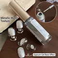 Nagellack in Metallic-Silber mit Gipsgel-Effekt für künstlerisches 3D-Nageldesign mit Textur - Metallic Silber (Y.13)