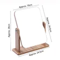 Minimalist square wooden tabletop makeup mirror with rotating stand 19x28cm - Extra Large Rotating Mirror