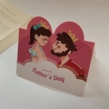 Pink cartoon pop-up Father's Day card with king and princess illustration for dad - Father's Day Princess
