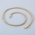 Collier chaîne box pour homme en acier inoxydable plaqué or 18K avec fermoir élégant - Modèle A Or Mat