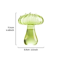 Green glass mushroom vase with dimensions of 11.4cm height and 8.9cm width - Glass Granule Mushroom - Green