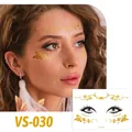 Adesivo tatuaggio viso dorato con rose e lentiggini stile bohémien modello VS-030 - VS030 (Oro Floreale)