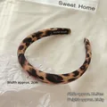 Vintage leopard print padded headband with fabric texture and handmade inner lining - 2cm / Dark Leopard