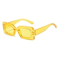 Retro square jelly yellow transparent sunglasses with thick temples and yellow lenses - Transparent Yellow Frame Yellow Lens