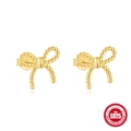 Boucles d'oreilles nœud en argent 925 doré avec texture torsadée tressée et poinçon S925 - Argent 925 / Or - Boucles d'oreilles