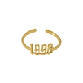 Verstellbarer goldener Edelstahlring mit dem Jahr 1996 im gotischen Stil Design - Einheitsgröße(Einstellbar) / Gold-1996