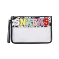 Cow print waterproof PVC cosmetic bag with colorful SNACKS towel embroidery patch - Cow-SNACKS