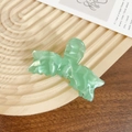 Pince à cheveux papillon élégante en acétate avec une texture marbrée vert clair - Vert 8CM