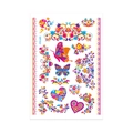 Waterproof fluorescent gold tattoo stickers with colorful butterflies and floral heart patterns - Fluorescent QMYG-007