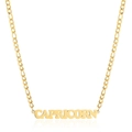18K gold-plated stainless steel Capricorn constellation necklace with Figaro chain - Gold Capricorn