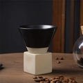 Japanese style coarse ceramic coffee dripper in black and beige two-tone finish - 200ml / Black