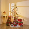 1.5m glowing Christmas tree set with snowman family, red balls, and gift boxes - 1.5m Encryption 9-Gift Box Decoration Set