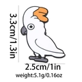 Détails de la broche en émail cacatoès blanc avec crête orange et dimensions 3,3x2,5 cm - Cacatoès Blanc Brillant