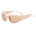 Occhiali da sole sportivi ovali per bambini con montatura beige e lenti marroni - Montatura Beige Lente Tè