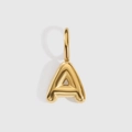 High-quality 14K gold plated bubble letter A pendant for DIY necklaces and bracelets - Letter A / Gold