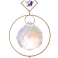 AB color suncatcher crystal pendant with gold metal frame and faceted prism ball - 20-Ball Moon Pendant 17
