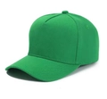 Detailed 45-degree angle view of bright green five-panel cotton twill baseball cap - Adjustable / Mint Green Coarse Texture Five-Panel Blank