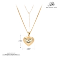 Detailed size specifications for a gold S925 sterling silver heart necklace pendant - 925 Silver / Gold