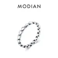 S925 Sterling Silber Ring mit durchgehendem Herz-Muster auf weißem Hintergrund - US-Größe 5 / 925er Silber