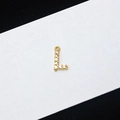 Gold-plated letter L pendant charm with micro-pave zircons for necklace jewelry making - Letter L
