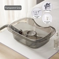 Portable hair washing basin in transparent grey with drainage tube and accessories - Transparent Grey + Water Scoop + Hook