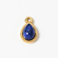 Water-drop shaped gold stainless steel pendant with dark blue stone inlay for jewelry - Small / 4# Blue