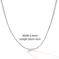 Rose gold stainless steel 2.4mm cable chain necklace with 50cm plus 5cm extender - 2.4 Round O-Chain