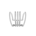 Minimalist silver multi-layer U-shaped ear cuff with high-polished metallic finish - Silver