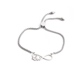 Silver infinity love bracelet with adjustable box chain for men and women in stainless steel - LOVE Infinity Style
