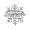 Servilletero de copo de nieve plateado con strass de cristal sobre fondo blanco - Diamante de Imitación Mediano / Plateado
