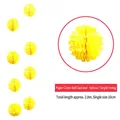 Hanging yellow paper honeycomb ball garland decor, 2.8m length with 10cm round globes - Paper Ball Garland / 2.8m / Yellow