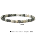 Green moss agate 4mm natural stone beaded stretch bracelet with 19cm circumference - 4mm Green Grass Stone