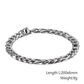 Bracciale a catena Figaro da 6 mm in acciaio inossidabile argento, lunghezza 200mm con chiusura - Catena Figaro Argento 6mm (KB126630-Z)