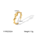 Dettaglio di anello aperto dorato con trama a fungo e dimensioni di circa 2,04 cm - Stile Fungo di Ramo (YYR023324)