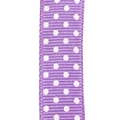 Lavender grosgrain ribbon with white polka dots for gift wrapping and DIY crafts - 1CM*100 Yards 3 Dots / Purple