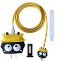 Cute black penguin cartoon silicone protective case set for 18W 20W charger plug - Susuwatari with Yellow Hat / Five-Piece Set