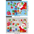 Detailed sheet of Christmas window stickers with Santa, gift boxes and snowflakes dimensions - Christmas Balloon AMJ063